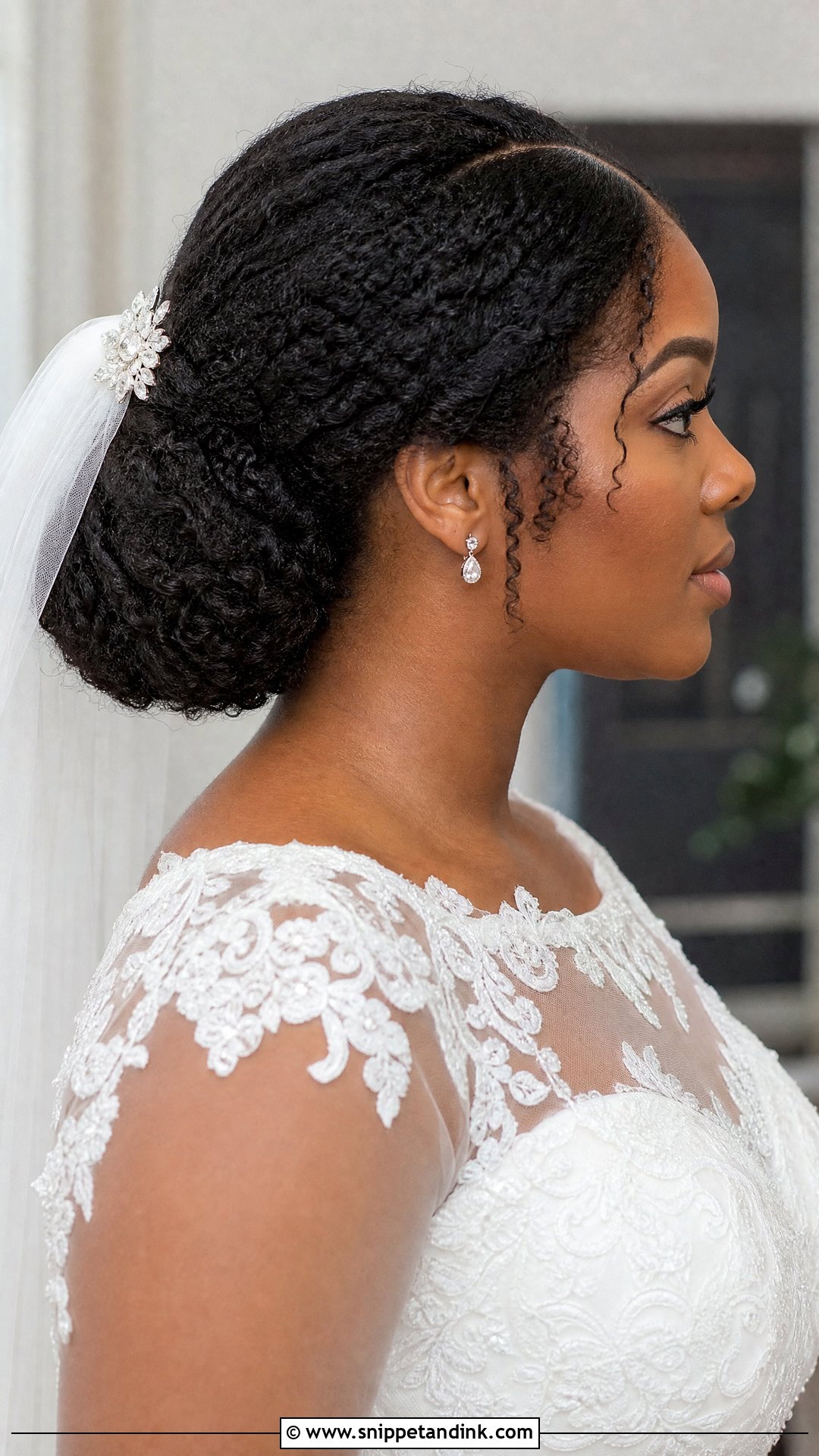4C Hair Low Bun Wedding Hairstyle - Snippet and Ink - 15 4c Hair Wedding Hairstyles