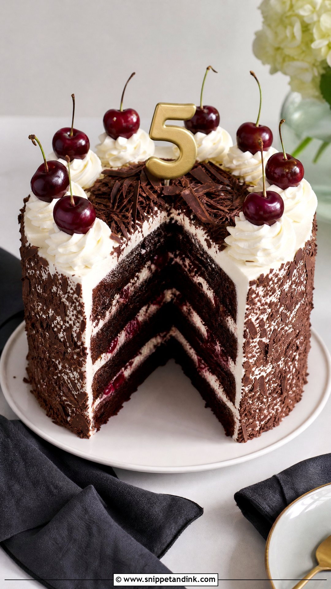 5 Year Anniversary Black Forest Cake - Snippet and Ink - 25 5 Year Anniversary Cake Ideas