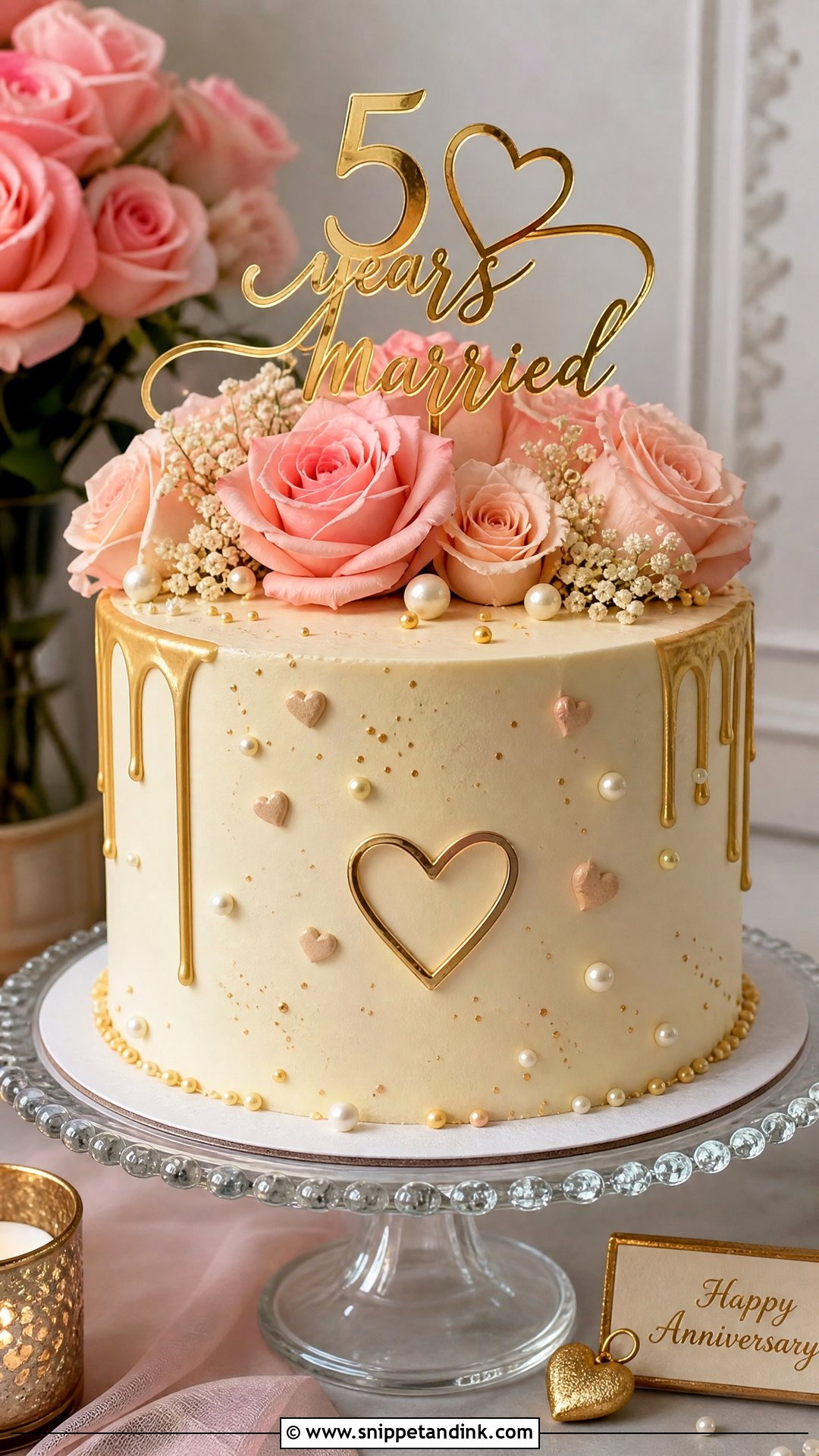 5 Year Anniversary Cake With Topper - Snippet and Ink - 25 5 Year Anniversary Cake Ideas