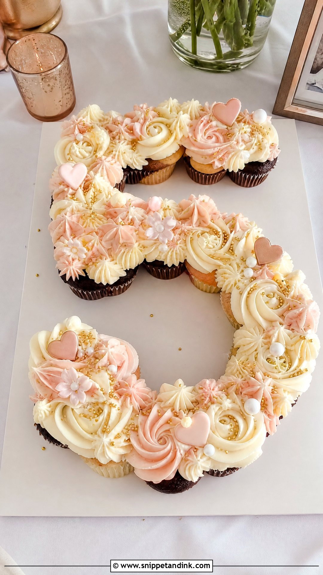 5 Year Anniversary Cupcake Cake - Snippet and Ink - 25 5 Year Anniversary Cake Ideas