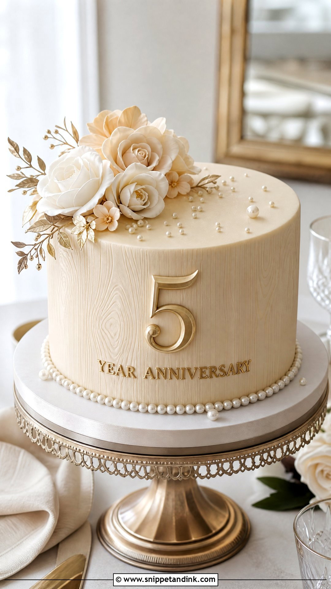 5 Year Anniversary Fondant Cake - Snippet and Ink - 25 5 Year Anniversary Cake Ideas