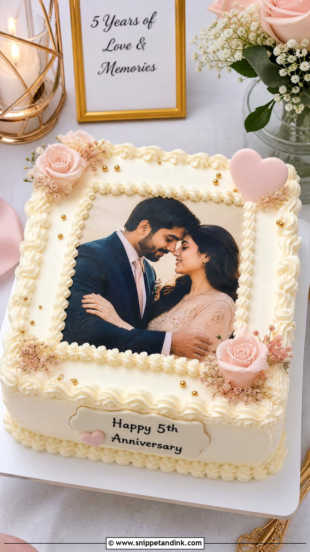 5 Year Anniversary Photo Cake - Snippet and Ink - 25 5 Year Anniversary Cake Ideas