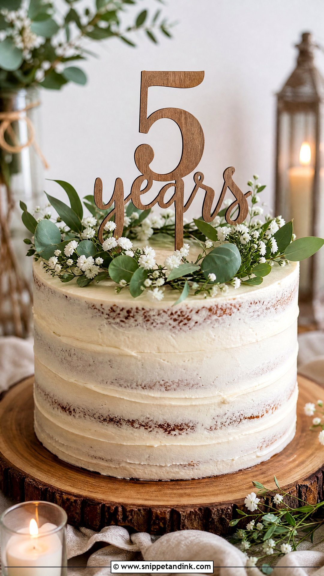 5 Year Anniversary Rustic Buttercream Cake - Snippet and Ink - 25 5 Year Anniversary Cake Ideas