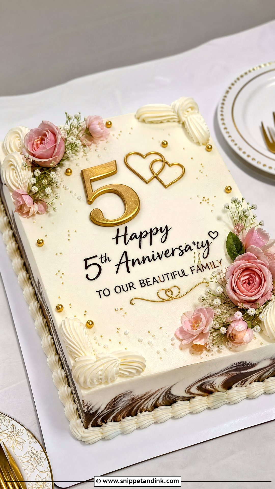 5 Year Anniversary Sheet Cake - Snippet and Ink - 25 5 Year Anniversary Cake Ideas