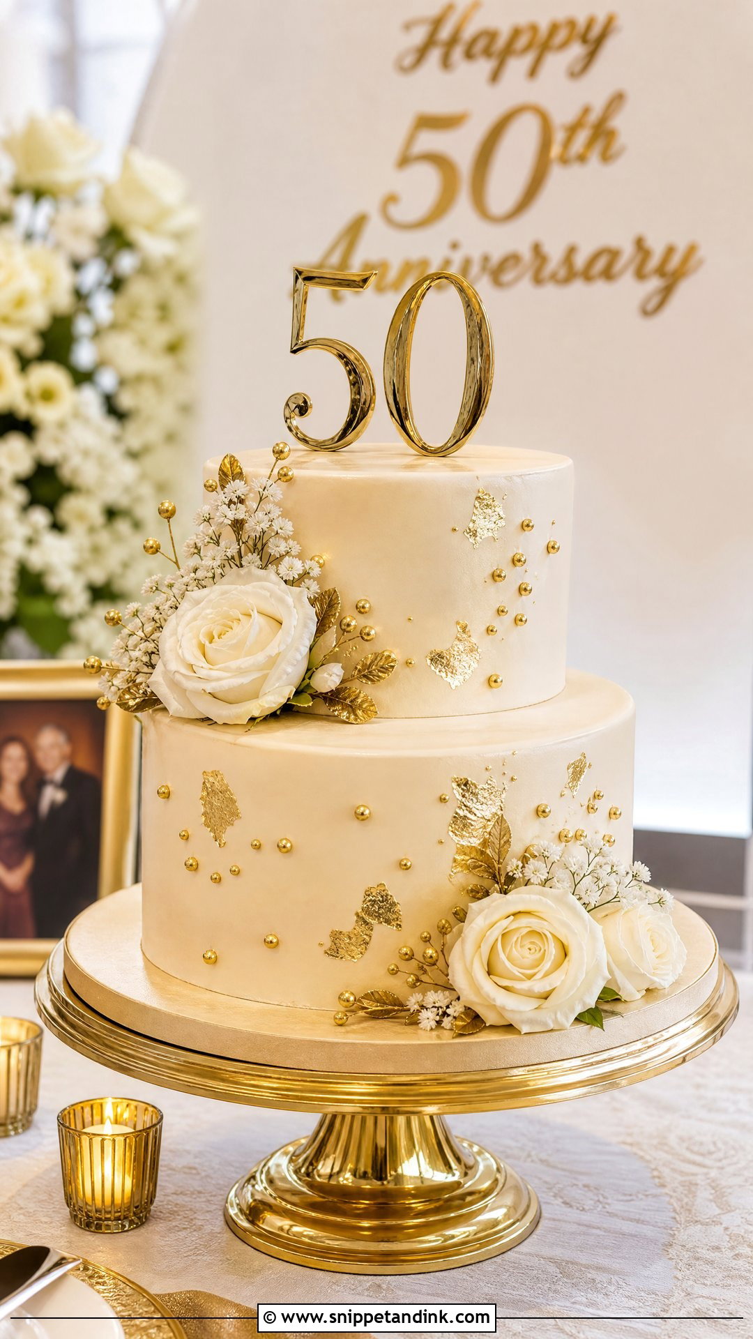 50th Anniversary Cake - Snippet and Ink - 35 Happy Anniversary Cakes