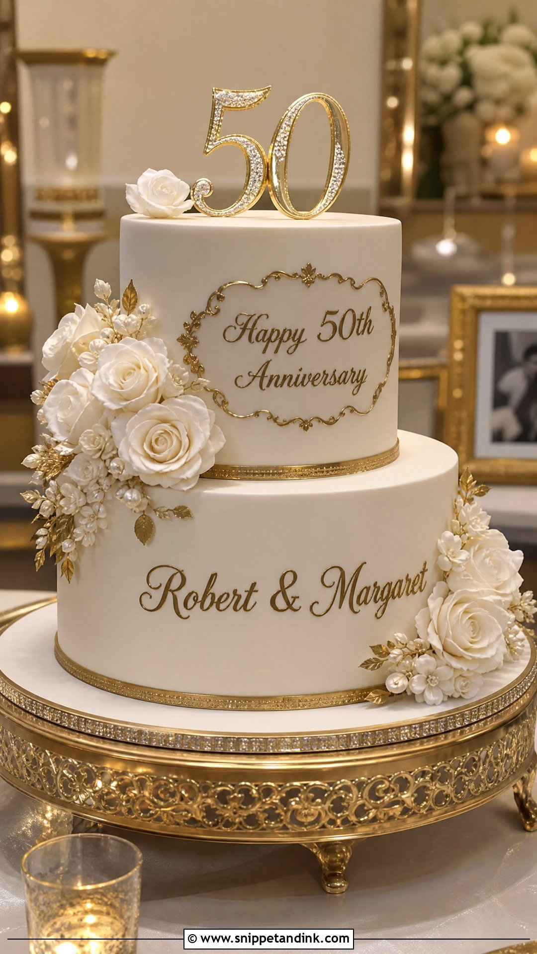 50th Anniversary Cake With Names - Snippet and Ink - 30 50th Anniversary Cakes