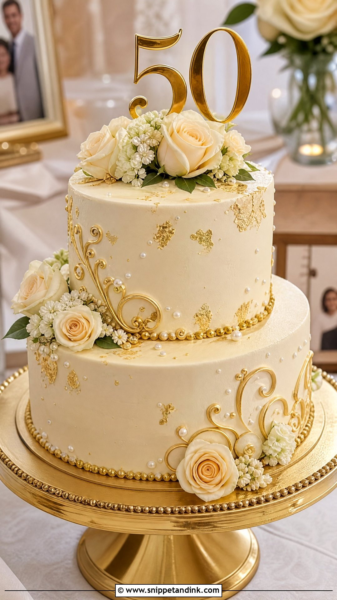 50th Anniversary Cake - Snippet and Ink - 30 Couple Anniversary Cake Ideas