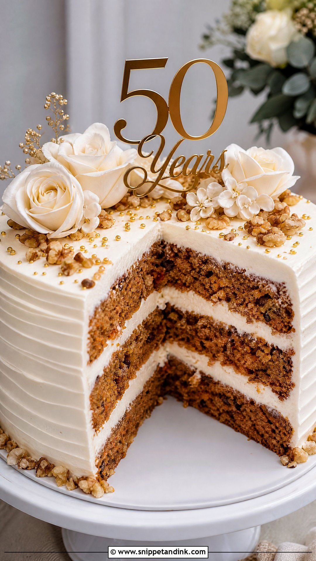 50th Anniversary Carrot Cake - Snippet and Ink - 25 50th Anniversary Cake Ideas