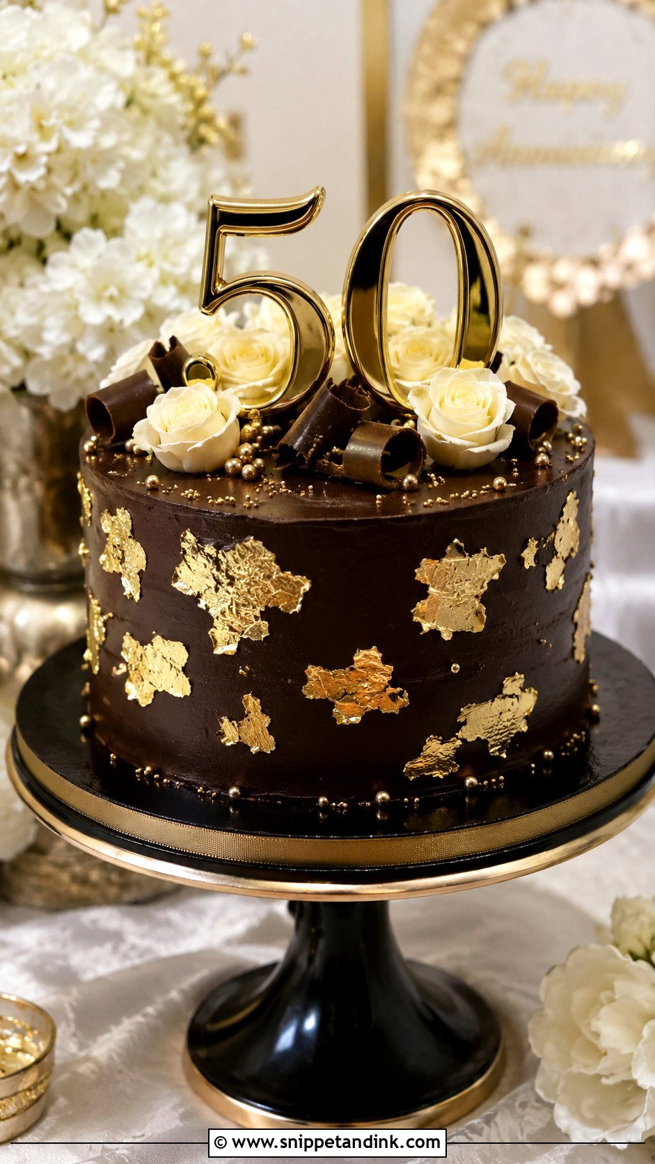 50th Anniversary Chocolate Cake - Snippet and Ink - 20 50 Year Anniversary Cake Ideas