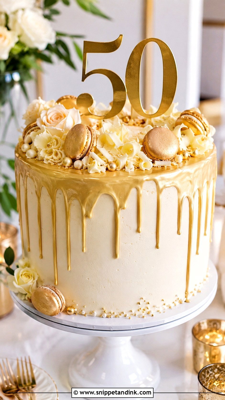 50th Anniversary Drip Cake - Snippet and Ink - 20 50 Year Anniversary Cake Ideas