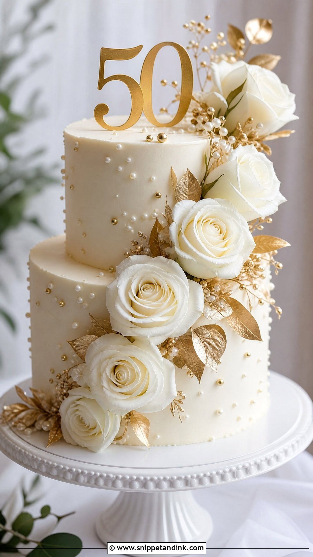 50th Anniversary Floral Cake - Snippet and Ink - 25 50th Anniversary Cake Ideas