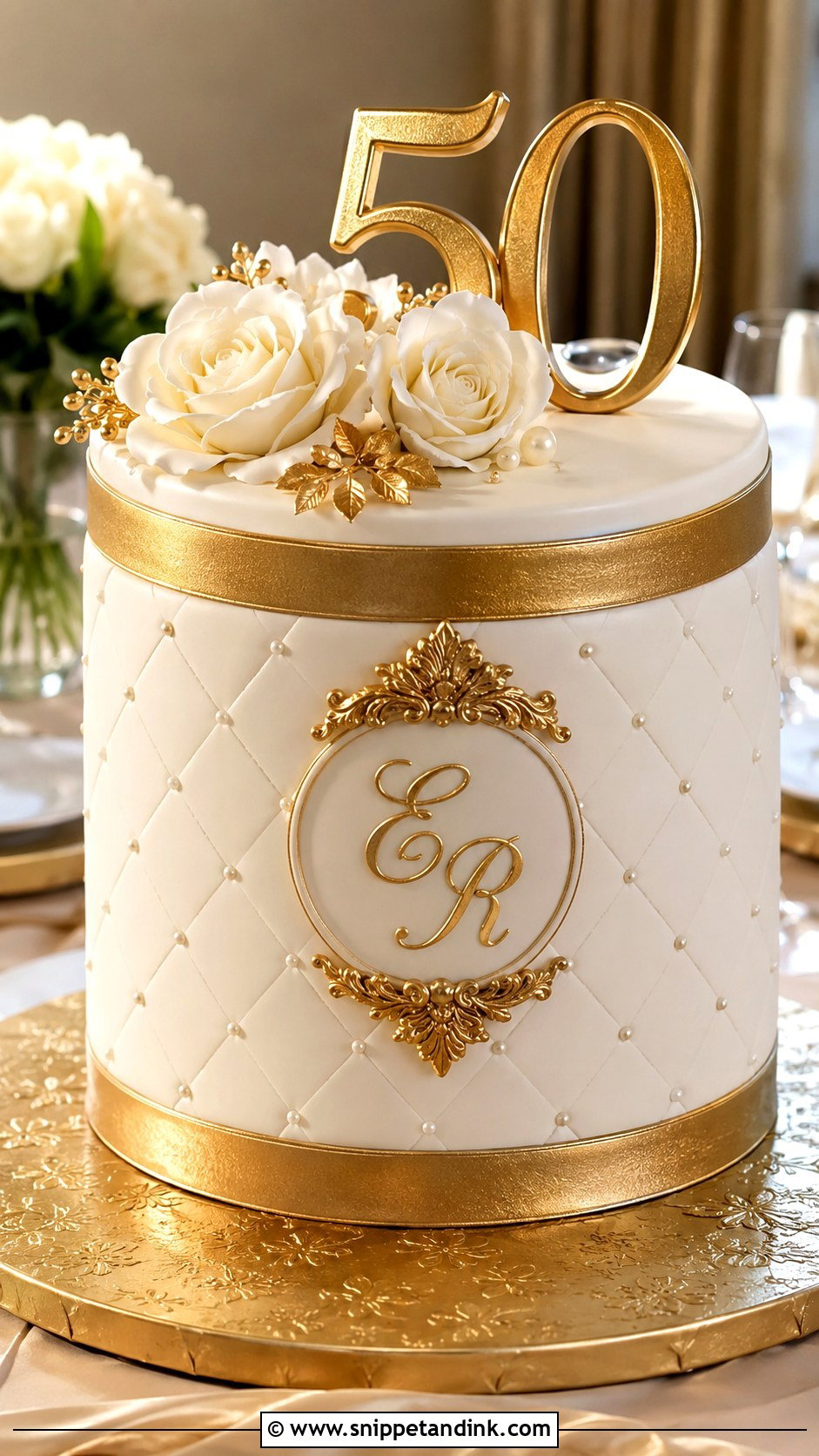 50th Anniversary Fondant Cake - Snippet and Ink - 20 50 Year Anniversary Cake Ideas