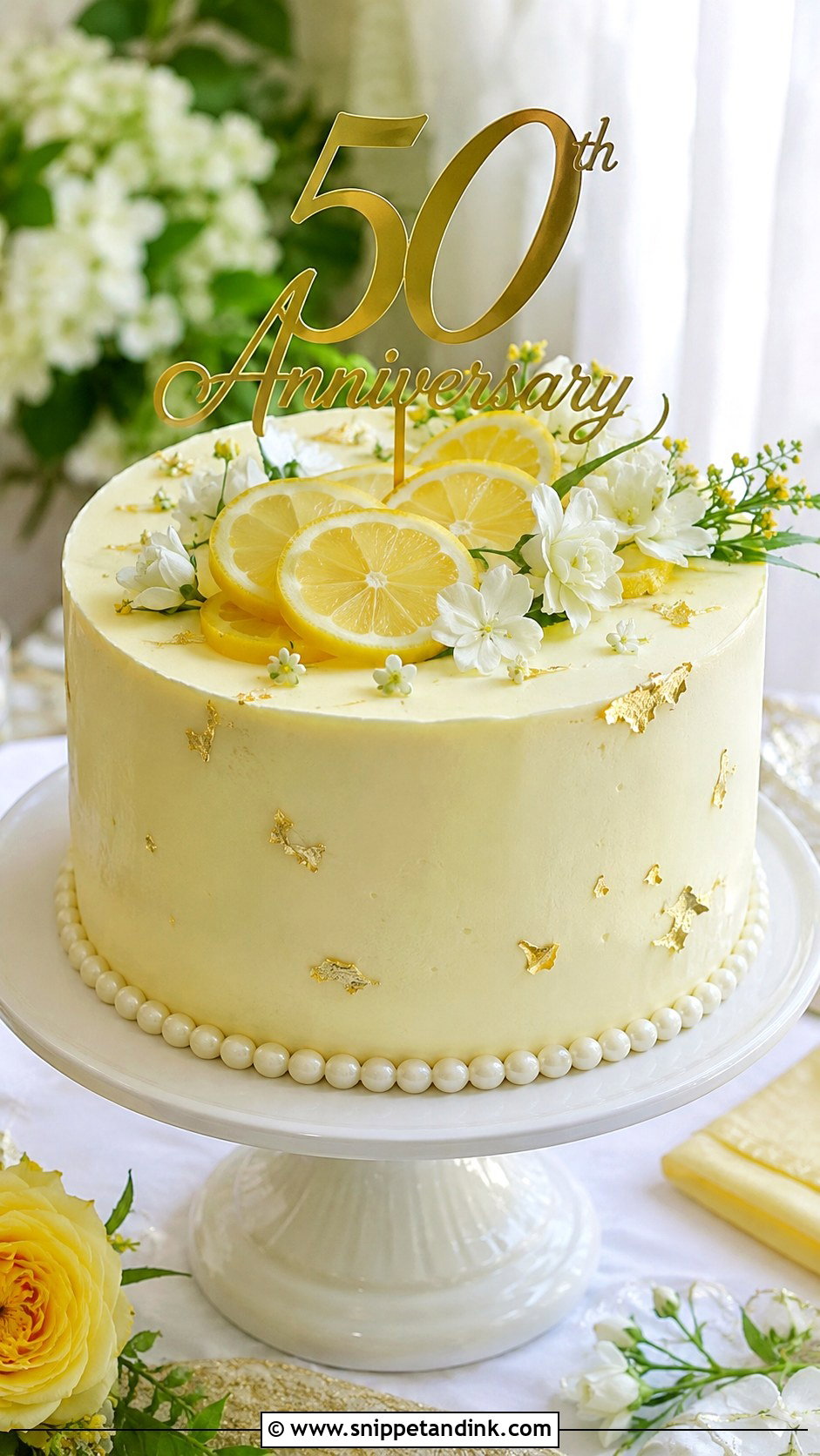 50th Anniversary Lemon Cake - Snippet and Ink - 20 50 Year Anniversary Cake Ideas