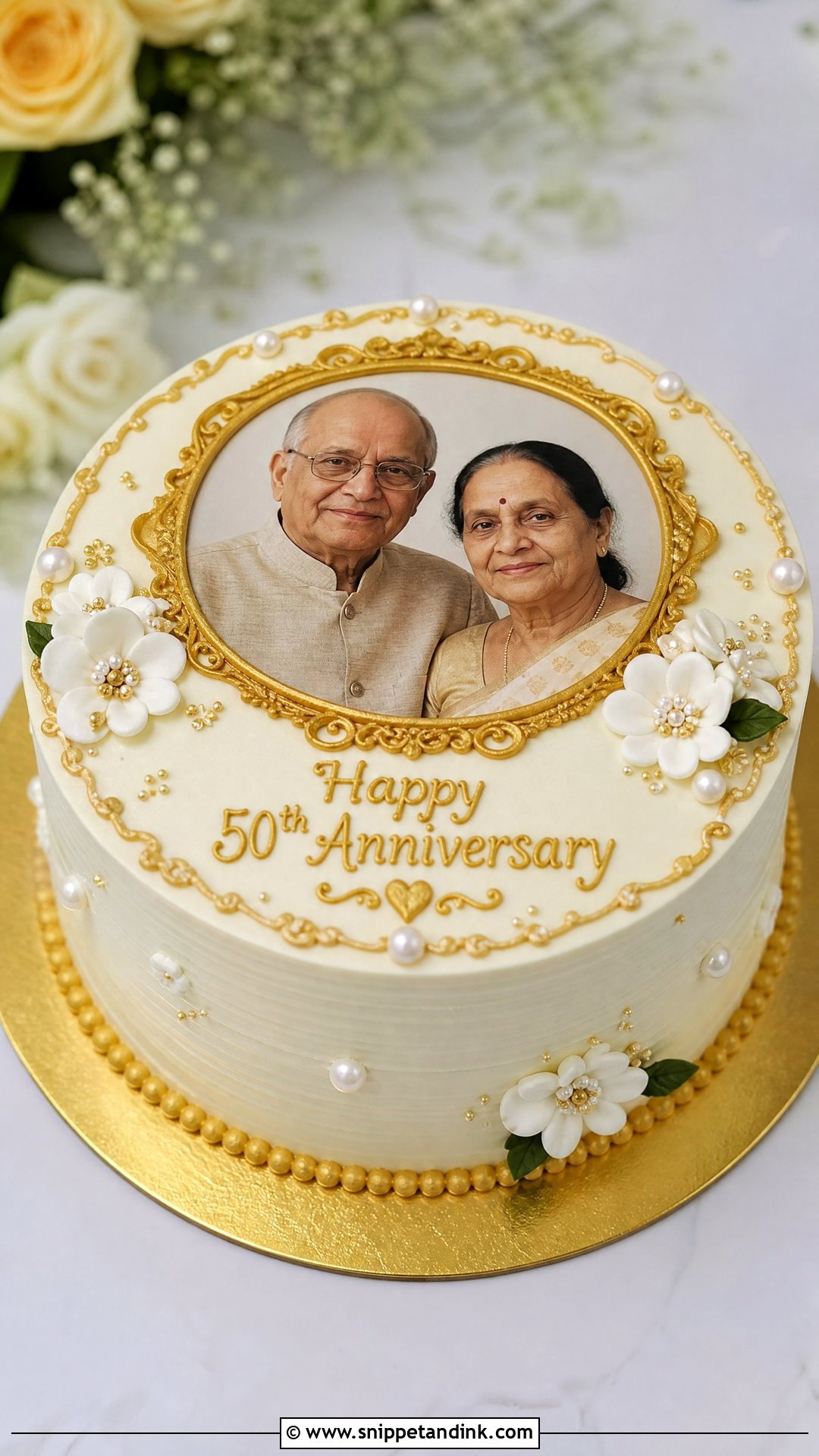 50th Anniversary Photo Cake - Snippet and Ink - 25 50th Anniversary Cake Ideas