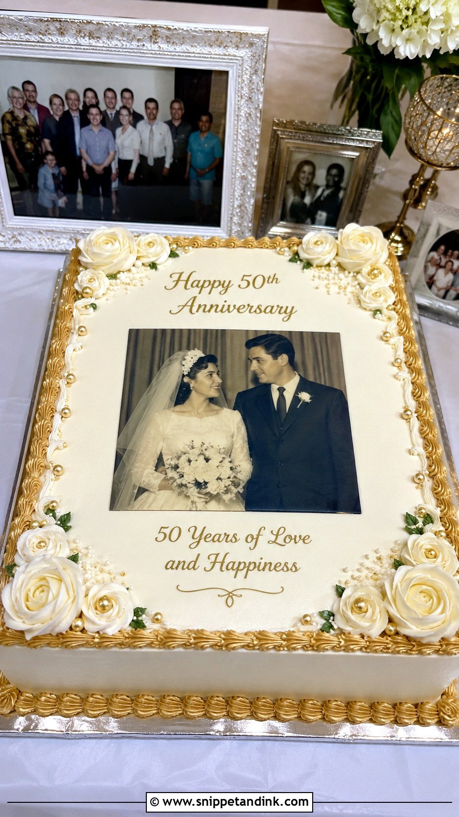 50th Anniversary Photo Cake - Snippet and Ink - 20 50 Year Anniversary Cake Ideas