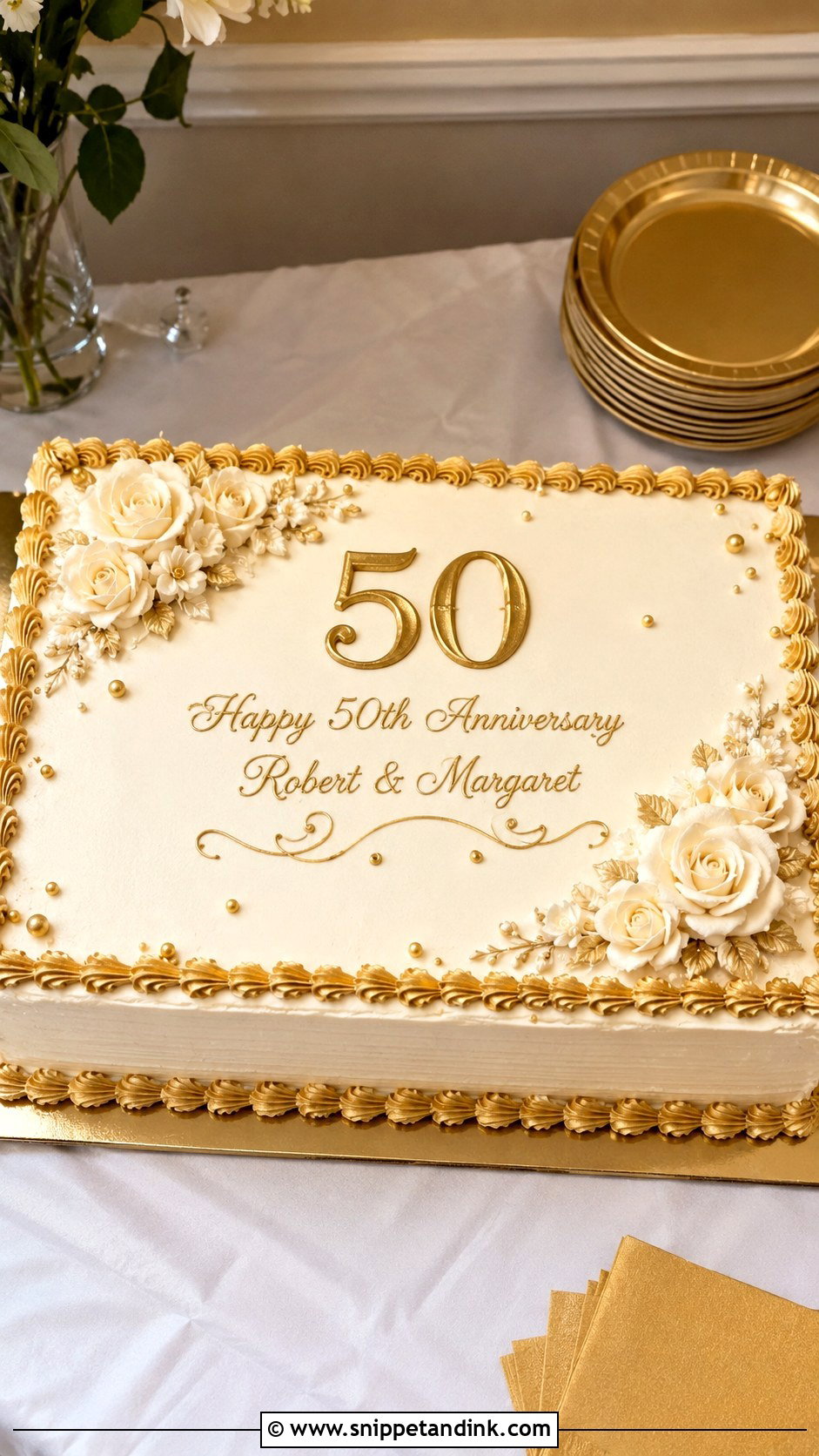 50th Anniversary Sheet Cake - Snippet and Ink - 20 50 Year Anniversary Cake Ideas