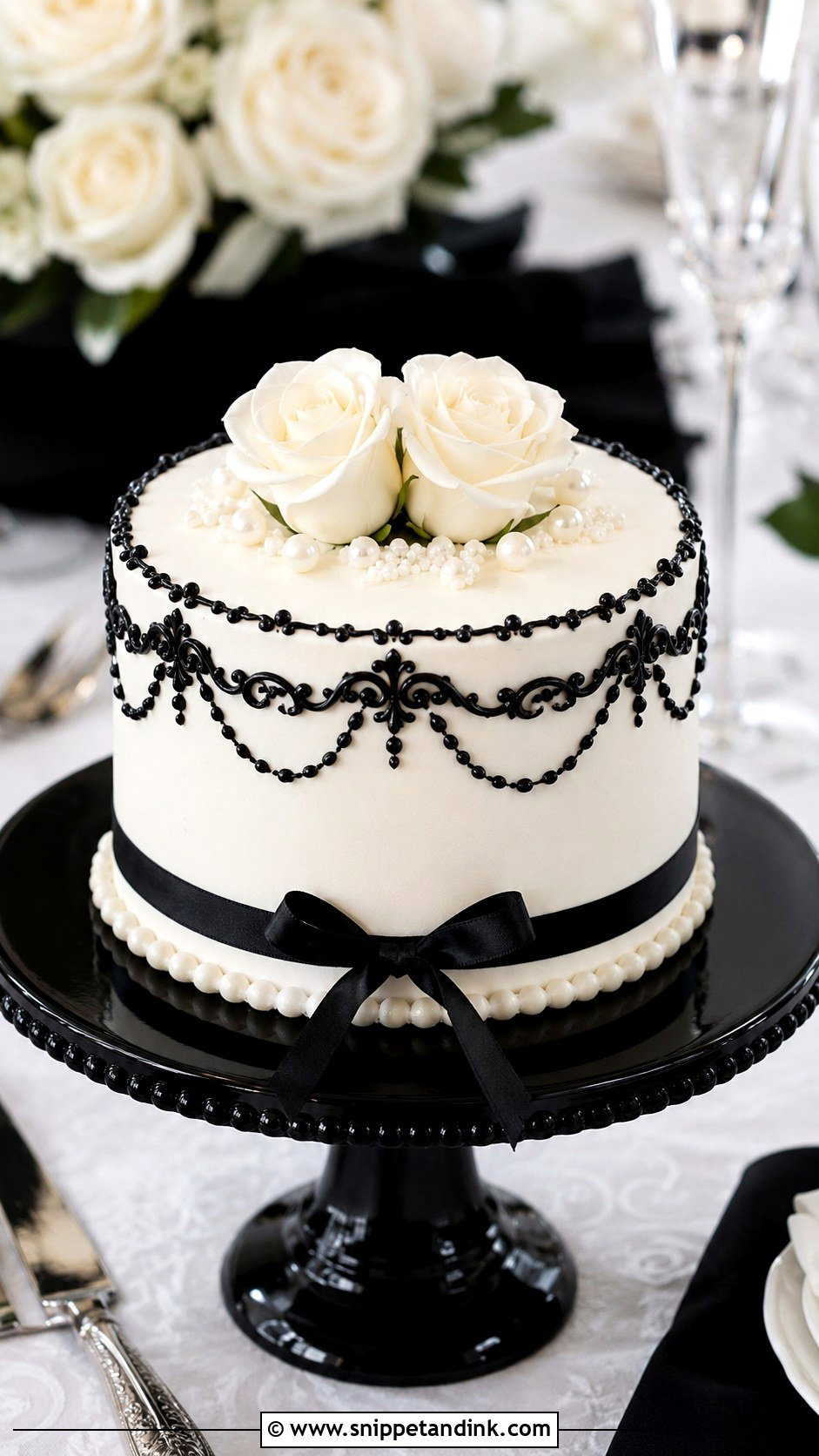 6 Inch Black And White Wedding Cake - Snippet and Ink - 20 6 Inch Cake Ideas for Wedding