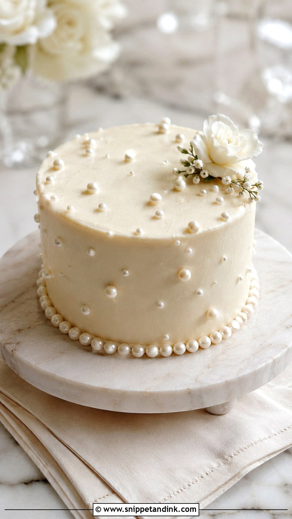 6 Inch Pearl Wedding Cake - Snippet and Ink - 20 6 Inch Cake Ideas for Wedding