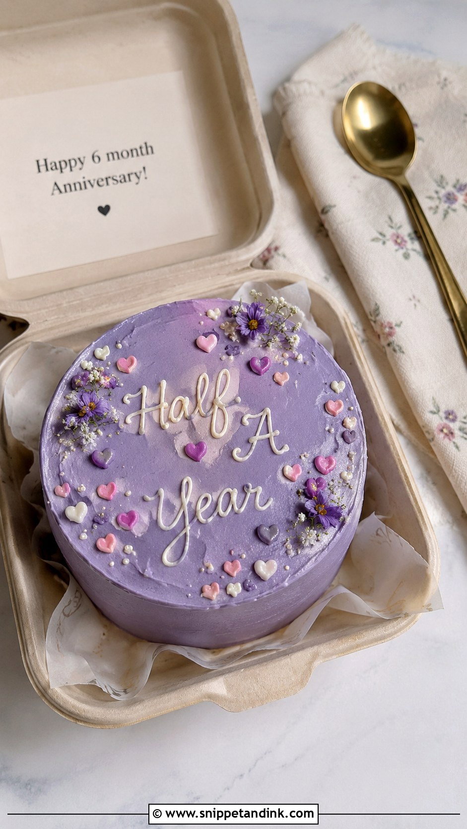 6 Month Anniversary Bento Cake - Snippet and Ink - 20 6 Month Anniversary Cake Ideas