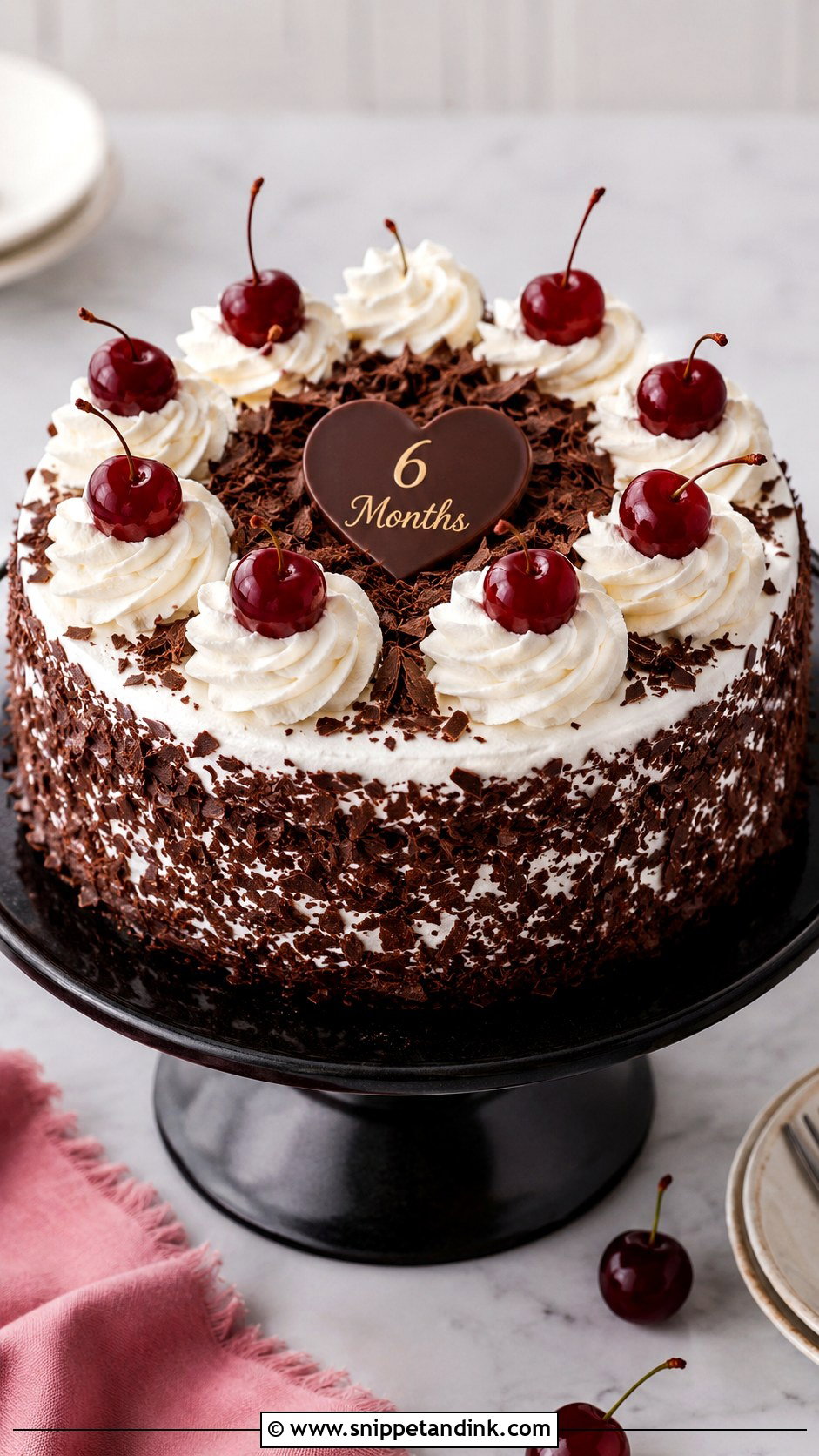 6 Month Anniversary Black Forest Cake - Snippet and Ink - 20 6 Month Anniversary Cake Ideas