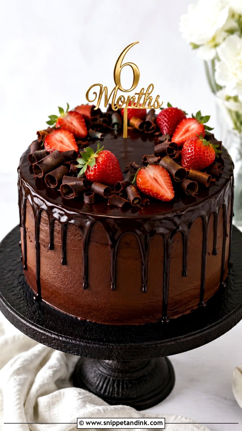 6 Month Anniversary Chocolate Cake - Snippet and Ink - 20 6 Month Anniversary Cake Ideas