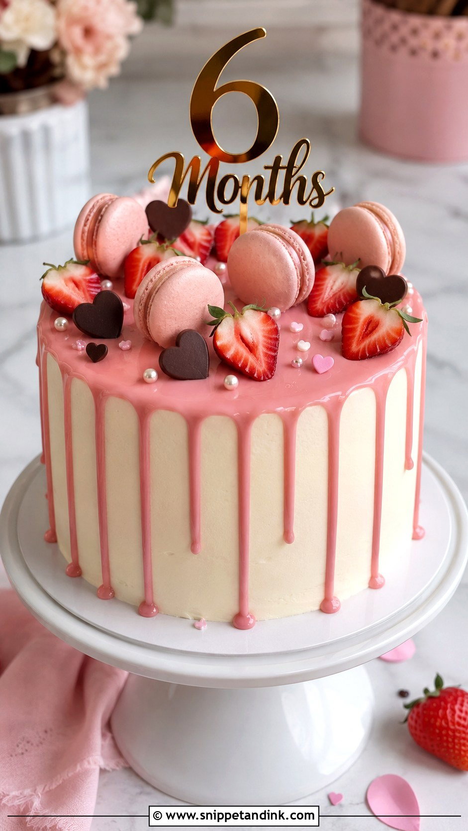 6 Month Anniversary Drip Cake - Snippet and Ink - 20 6 Month Anniversary Cake Ideas