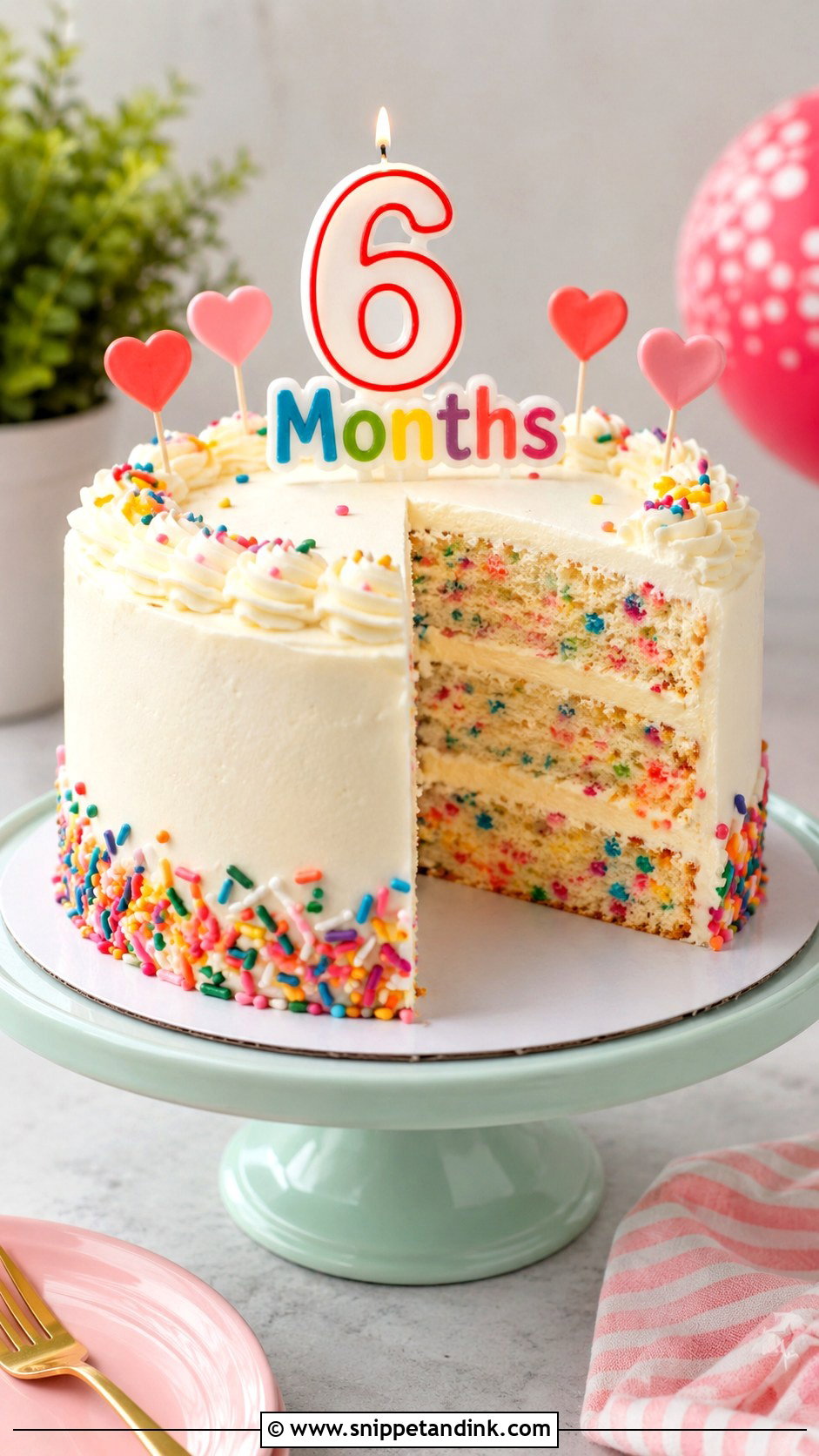 6 Month Anniversary Funfetti Cake - Snippet and Ink - 20 6 Month Anniversary Cake Ideas