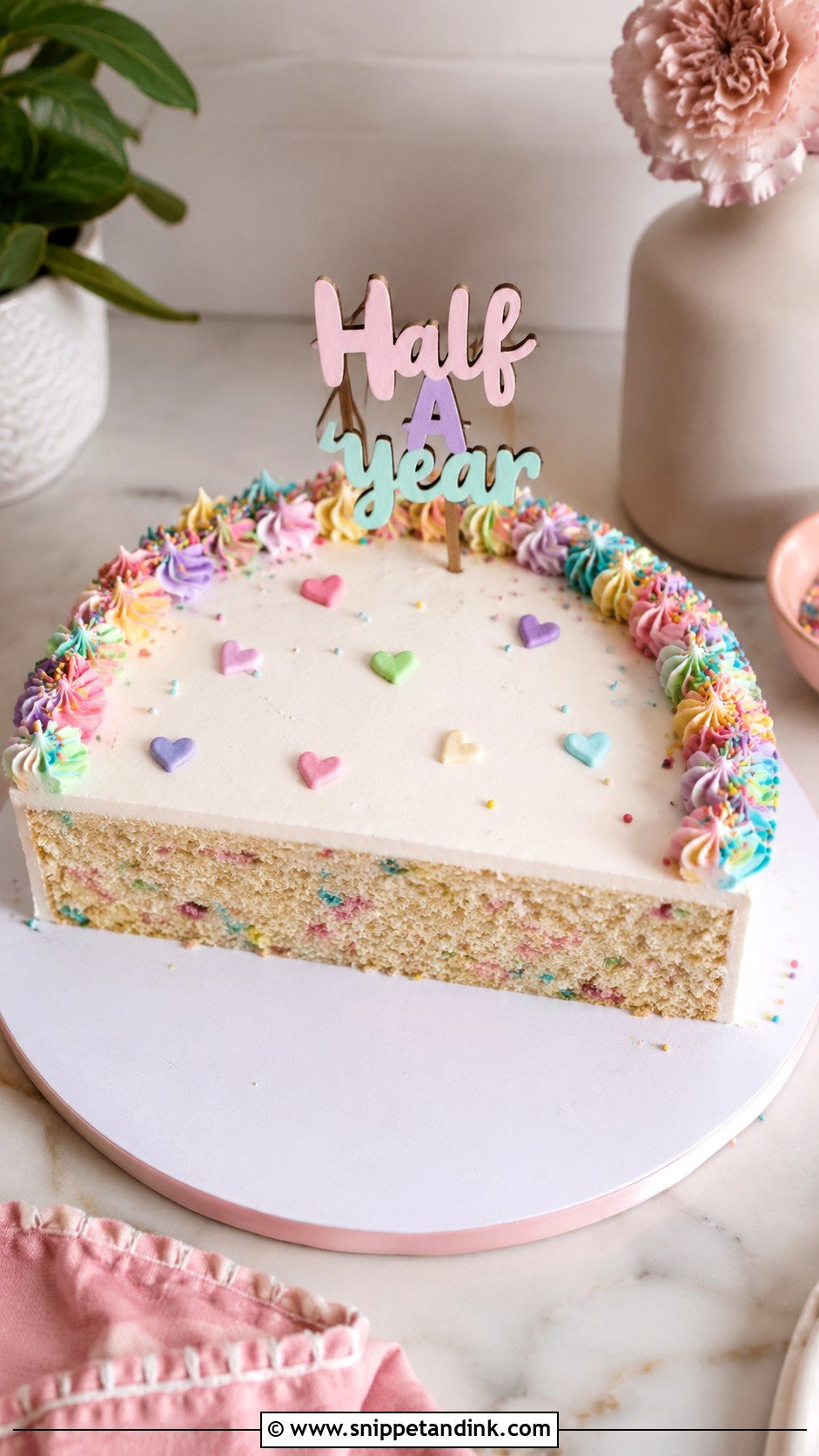 6 Month Anniversary Half Cake - Snippet and Ink - 20 6 Month Anniversary Cake Ideas
