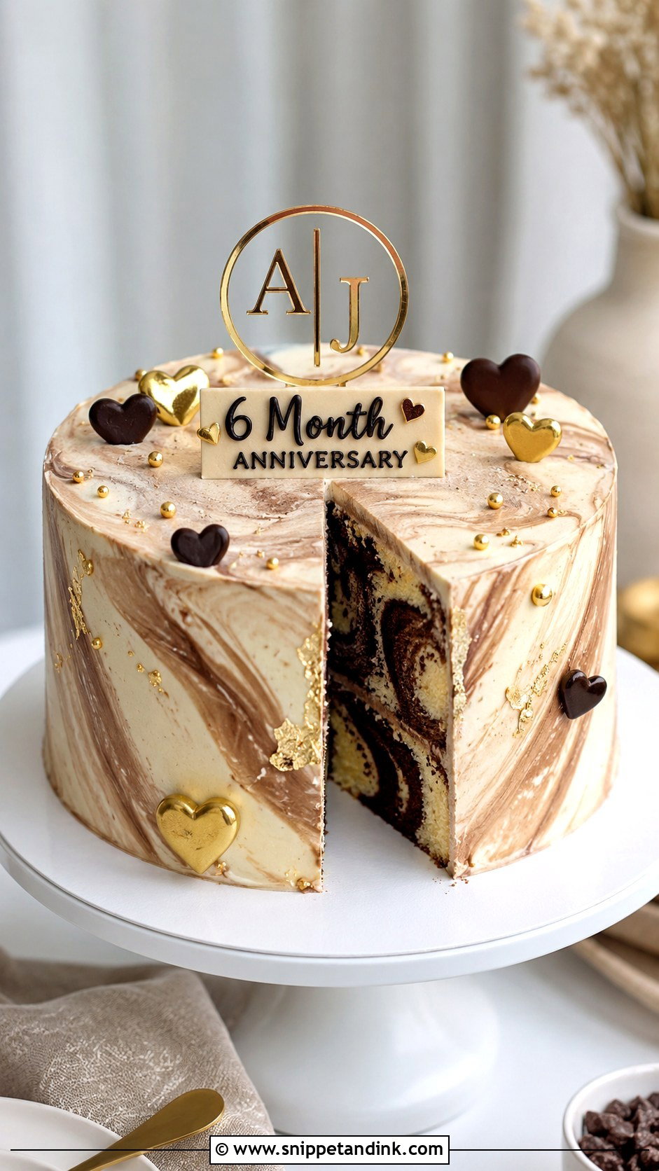 6 Month Anniversary Marble Cake - Snippet and Ink - 20 6 Month Anniversary Cake Ideas