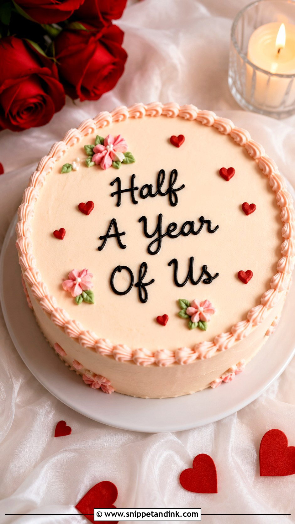 6 Month Anniversary Message Cake - Snippet and Ink - 20 6 Month Anniversary Cake Ideas