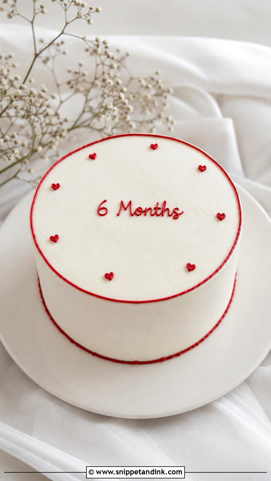 6 Month Anniversary Minimalist Cake - Snippet and Ink - 20 6 Month Anniversary Cake Ideas