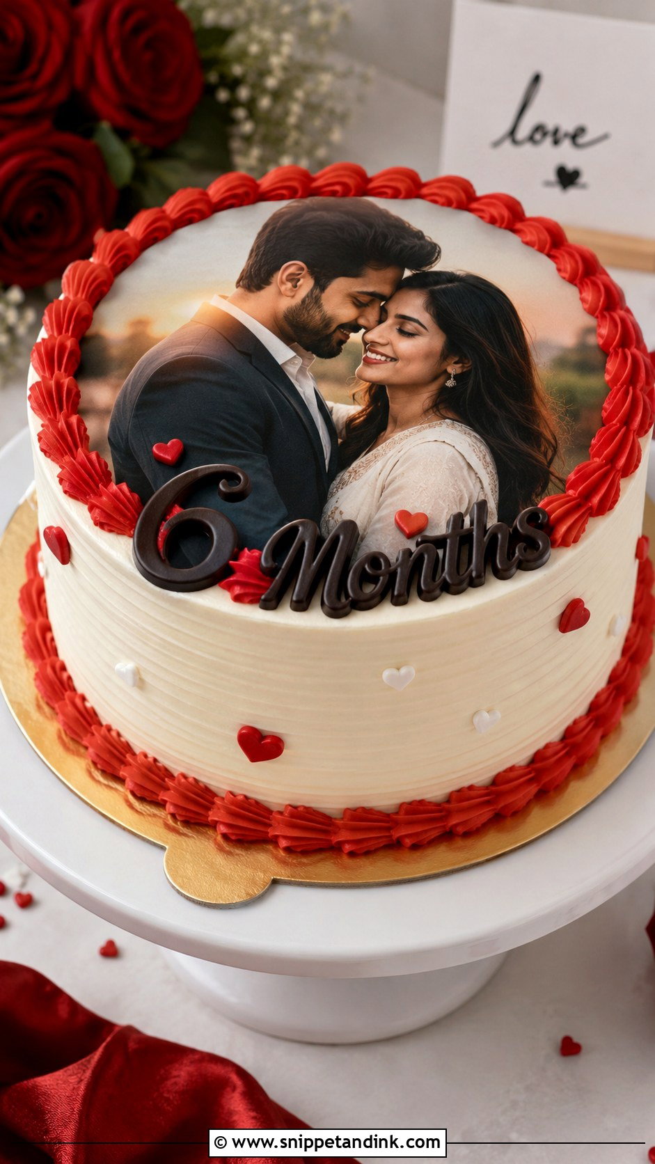 6 Month Anniversary Photo Cake - Snippet and Ink - 20 6 Month Anniversary Cake Ideas