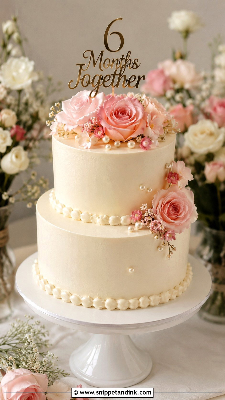 6 Month Anniversary Two Tier Cake - Snippet and Ink - 20 6 Month Anniversary Cake Ideas