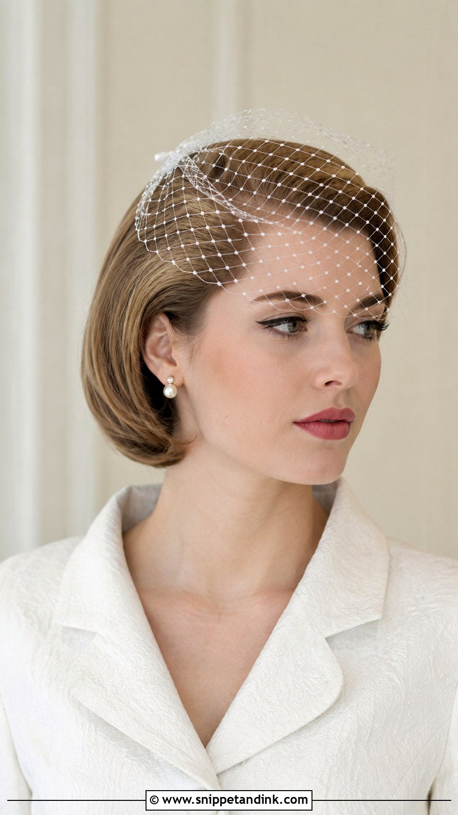 60s Bridal Hair With Birdcage Veil - Snippet and Ink - 20 60s Bridal Hair Ideas