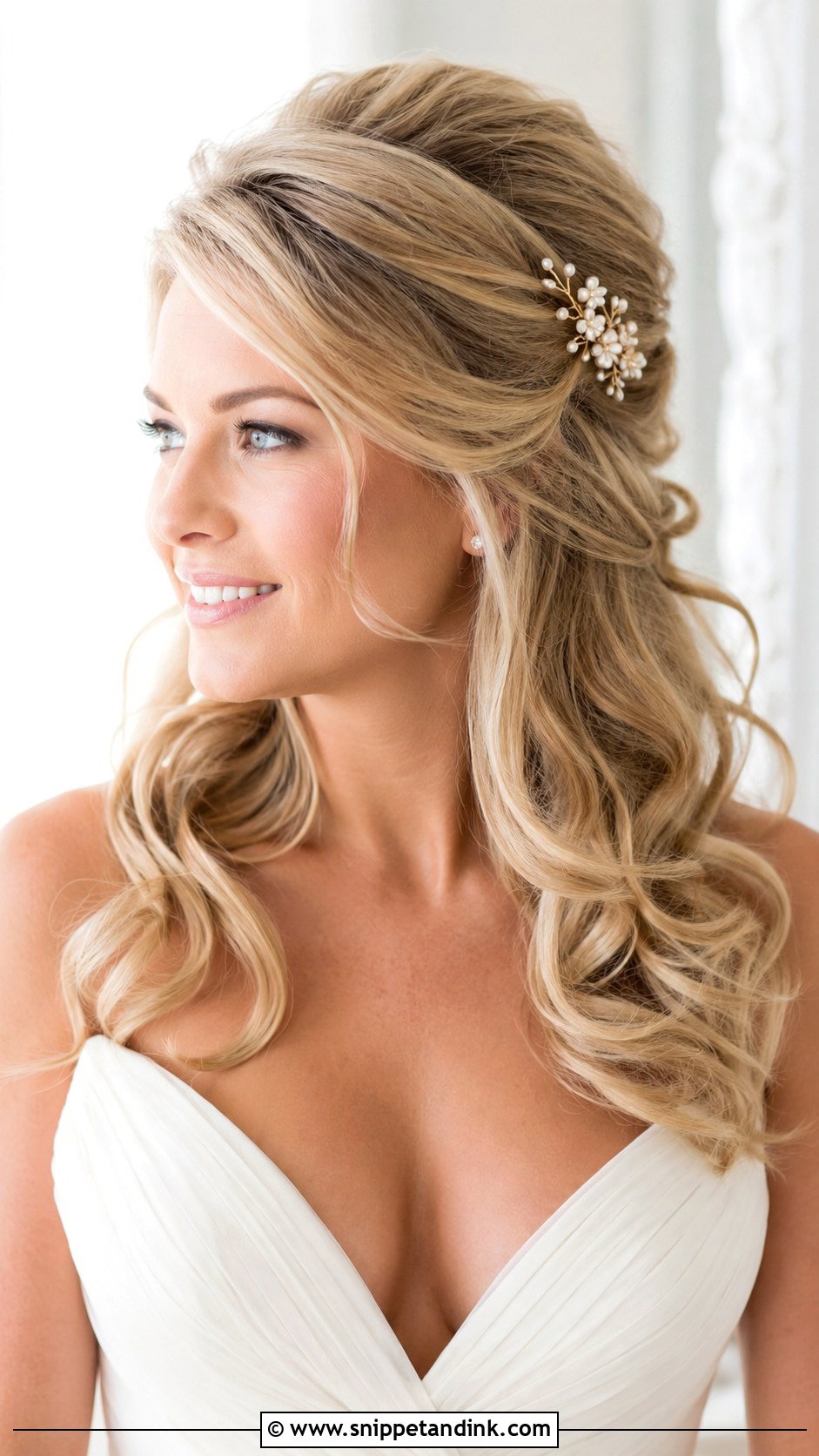60s Bridal Hair With Soft Curls - Snippet and Ink - 20 60s Bridal Hair Ideas