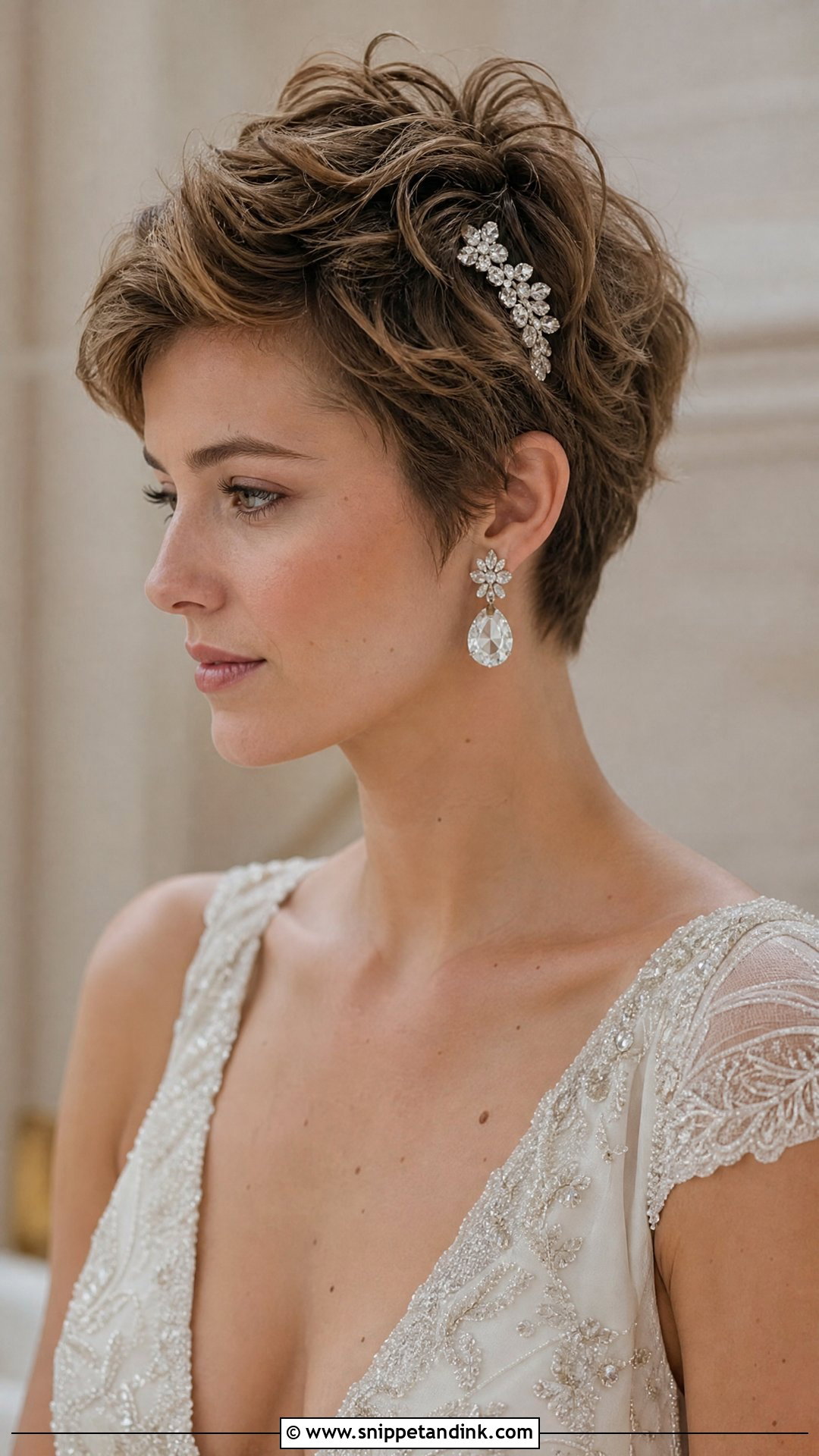 60s Inspired Pixie Wedding Look - Snippet and Ink - 25 60s Wedding Hair Ideas