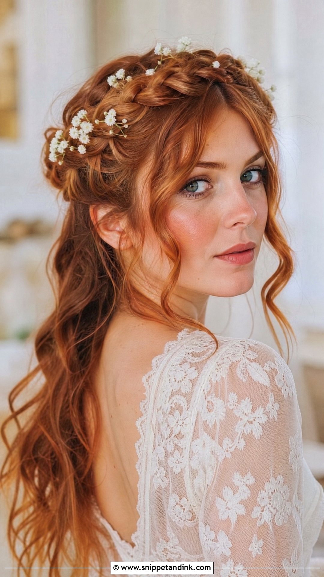70s Bridal Hair With A Braided Crown - Snippet and Ink - 15 70s Bridal Hair Ideas