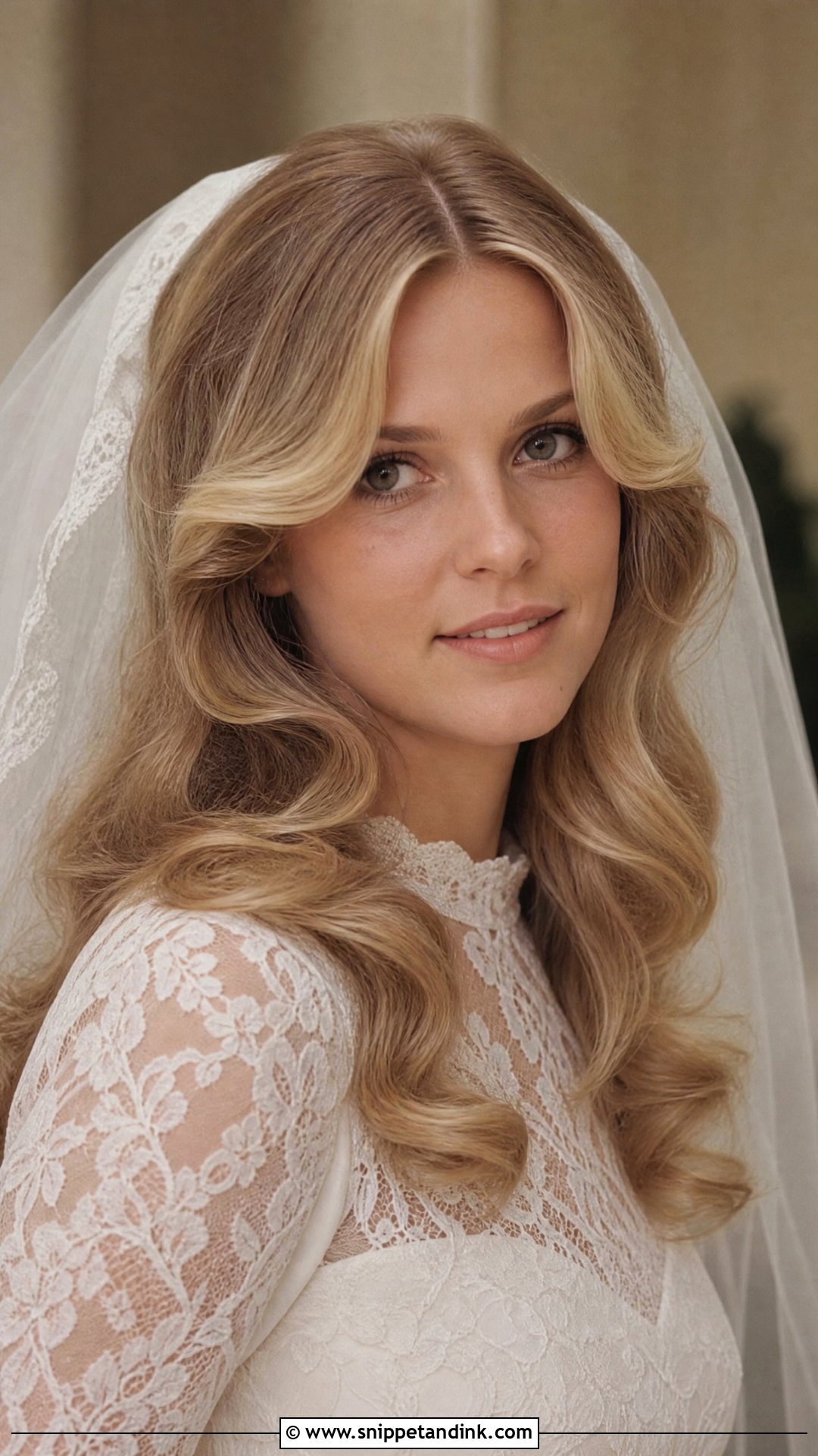 70s Bridal Hair With Curtain Bangs - Snippet and Ink - 15 70s Bridal Hair Ideas
