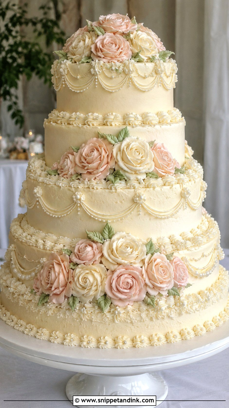80s Style Wedding Cake With Rosettes - Snippet and Ink - 35 80s Style Wedding Cake Ideas