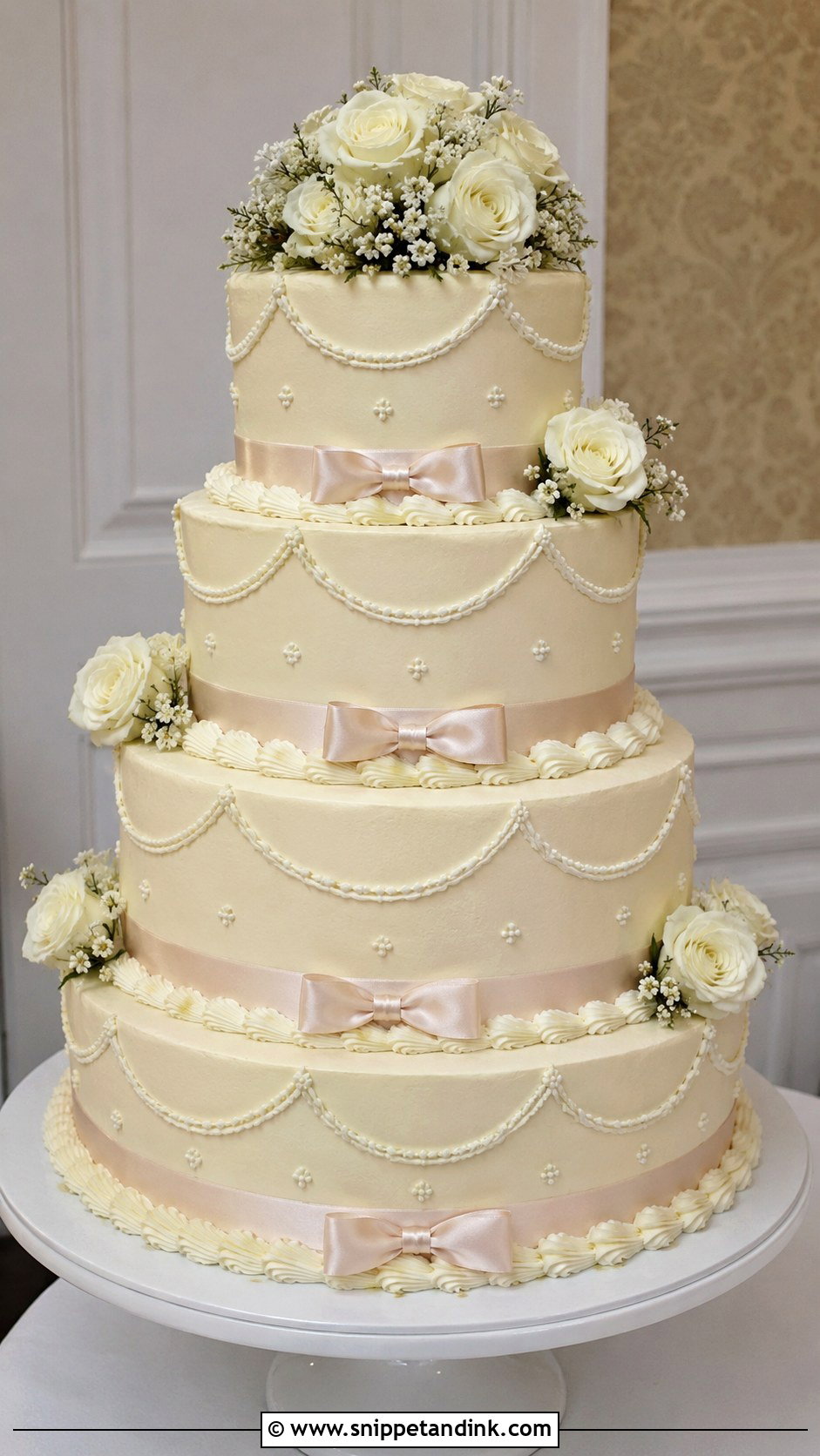 80s Style Wedding Cake With Satin Ribbon - Snippet and Ink - 35 80s Style Wedding Cake Ideas