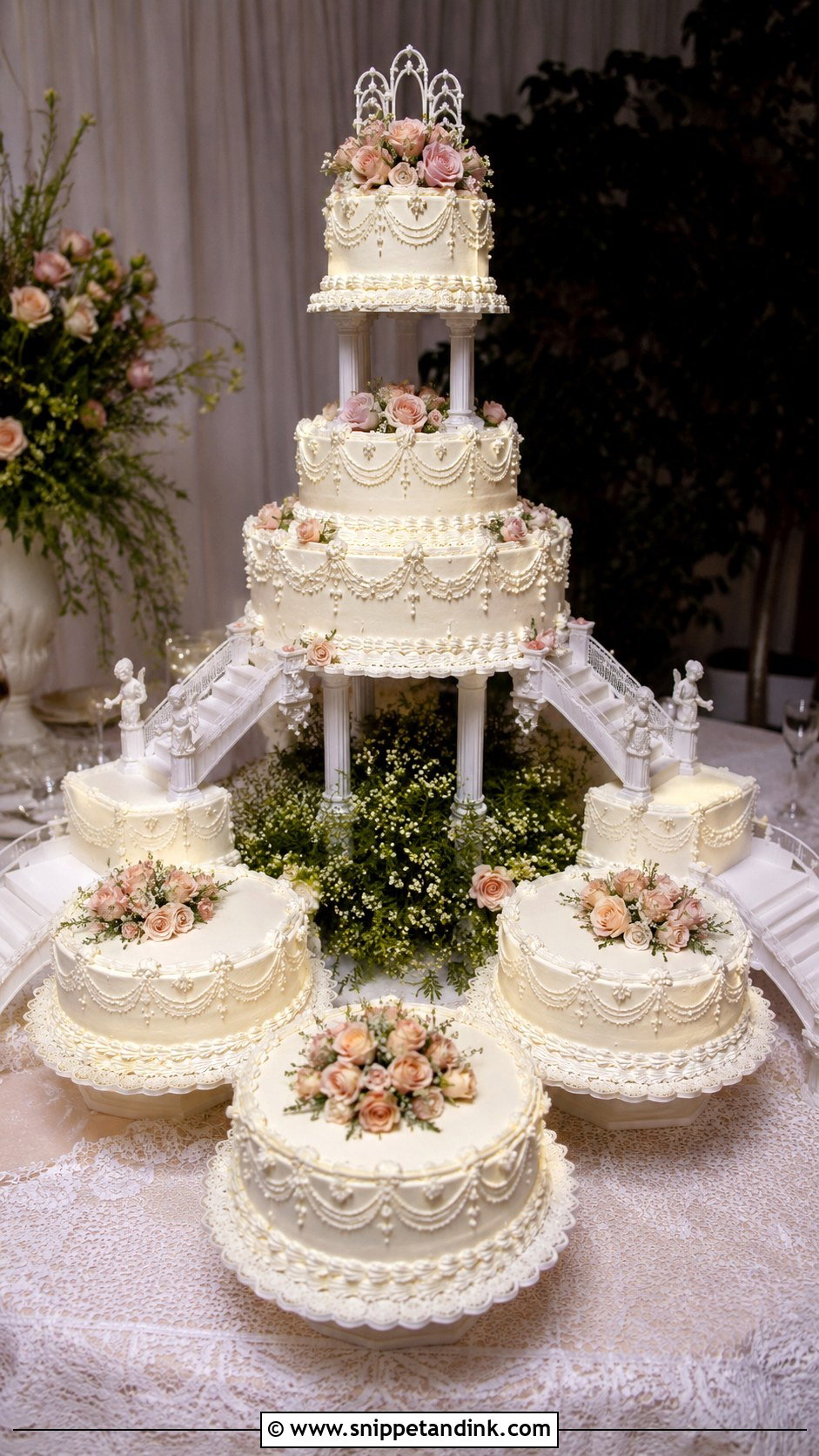 80s Style Wedding Cake With Separate Tiers - Snippet and Ink - 35 80s Style Wedding Cake Ideas
