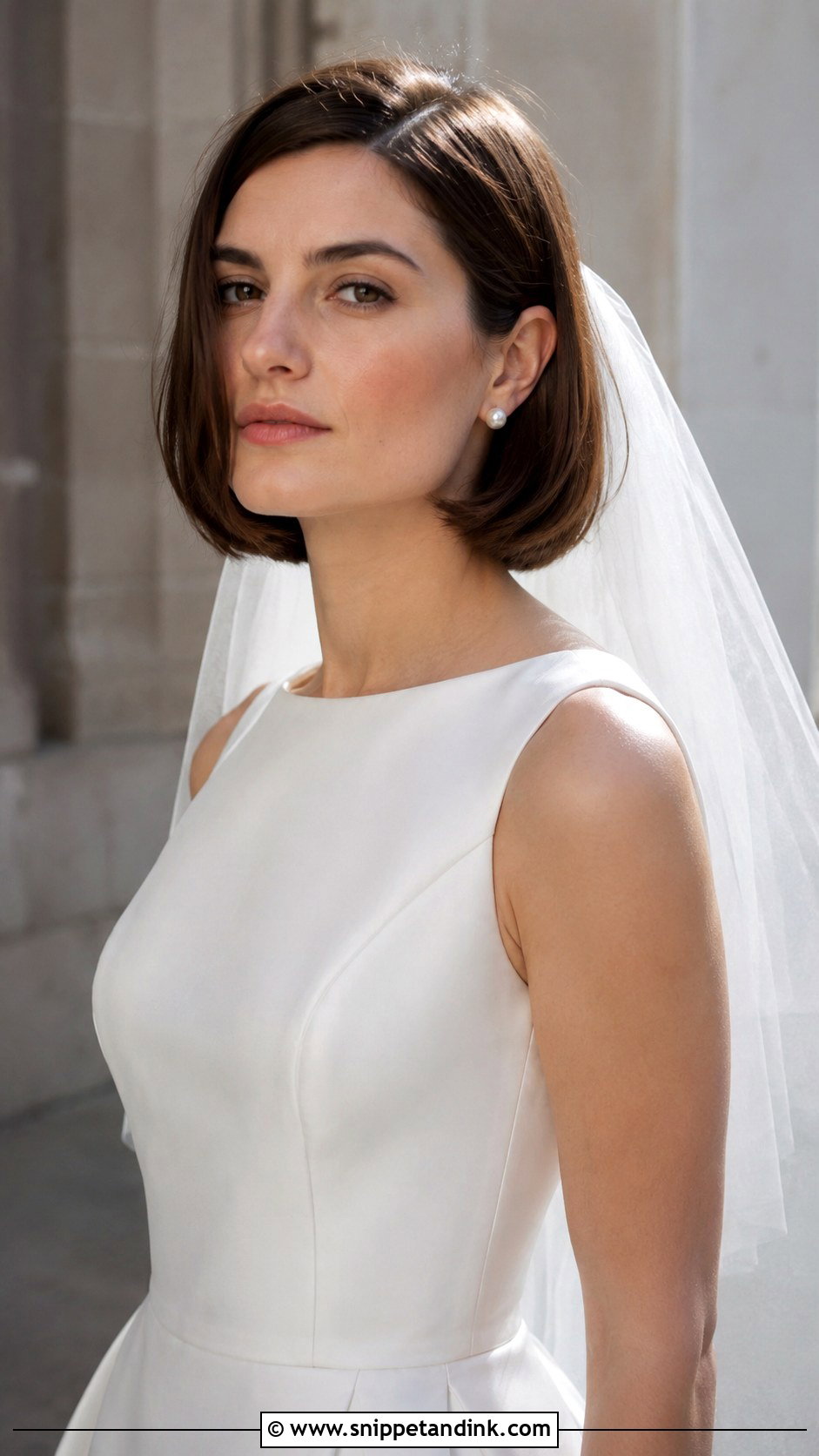 90s Bridal Bob With Veil - Snippet and Ink - 20 90s Bridal Hair Ideas