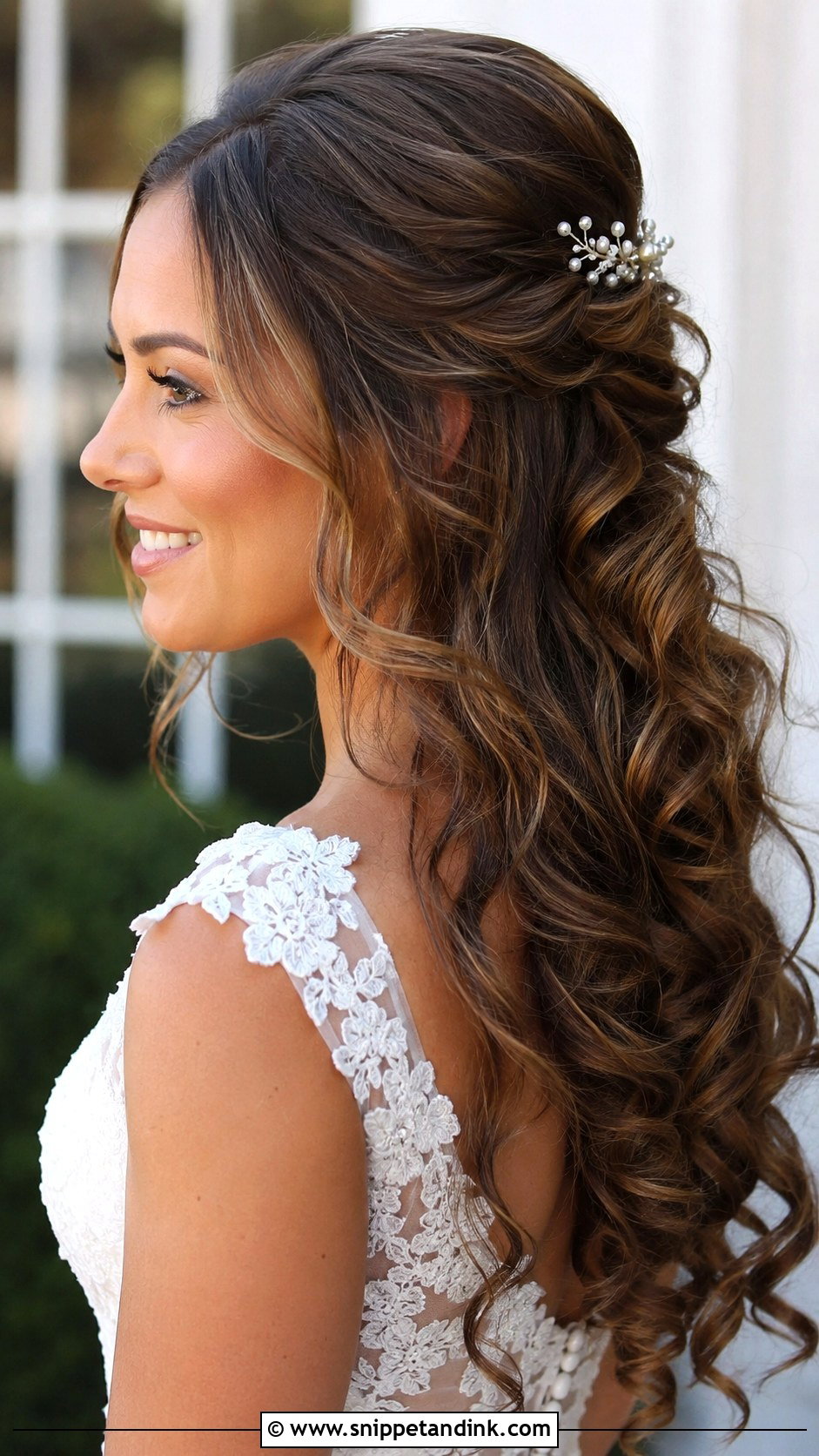 90s Bridal Half Up Half Down Hair - Snippet and Ink - 20 90s Bridal Hair Ideas