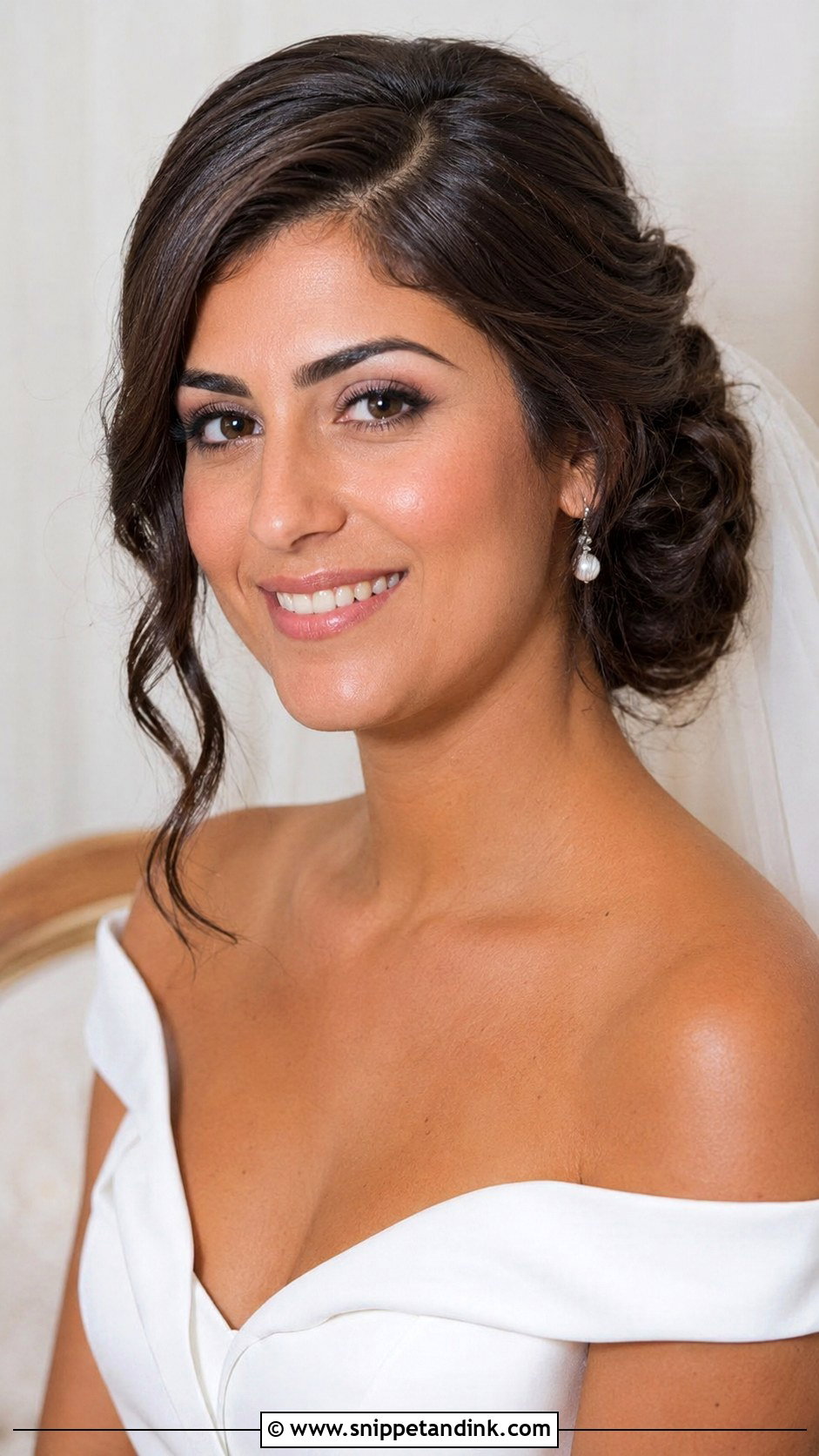 90s Bridal Side Part Updo - Snippet and Ink - 20 90s Bridal Hair Ideas
