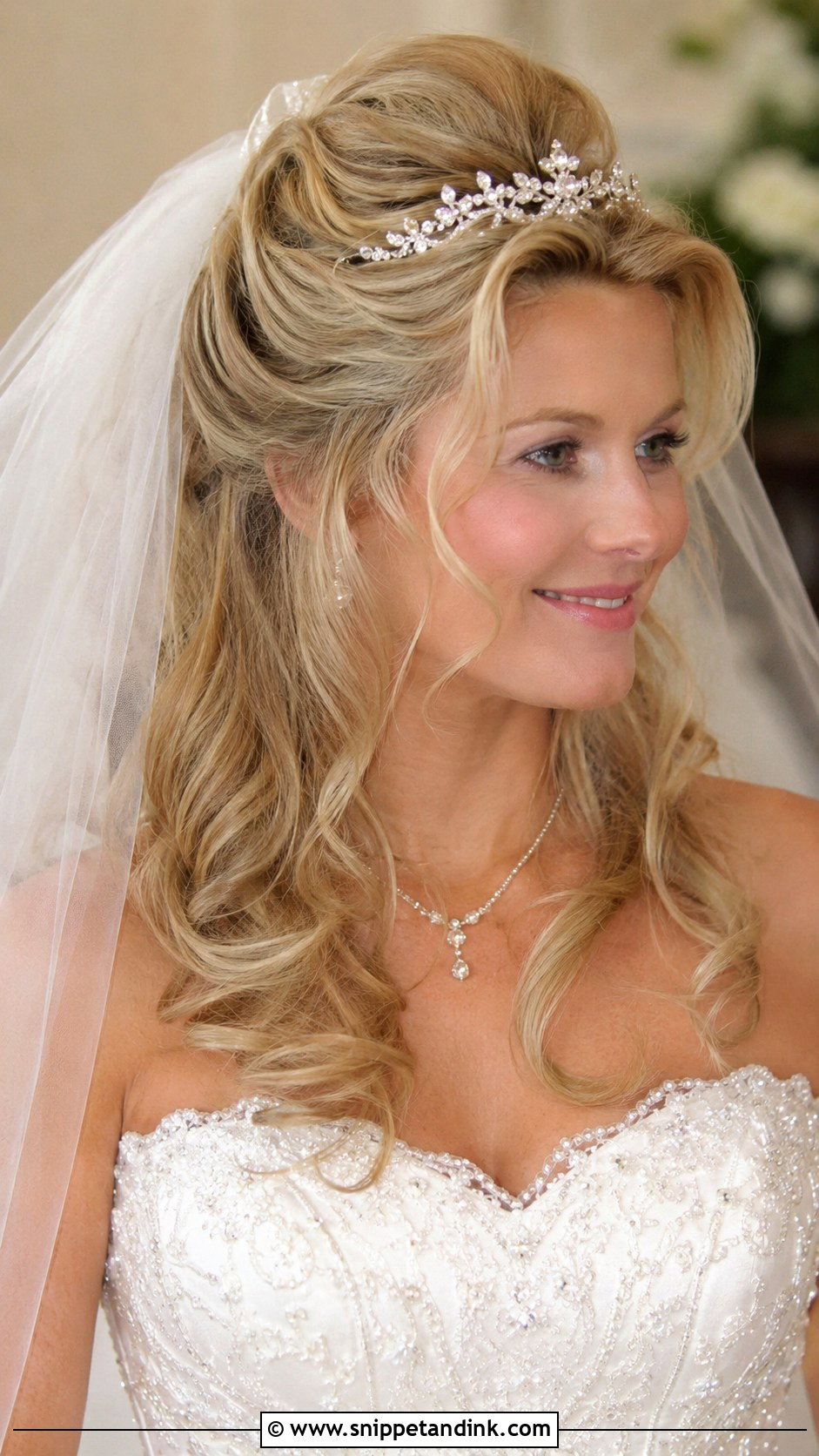 90s Bridal Tiara Hair - Snippet and Ink - 20 90s Bridal Hair Ideas