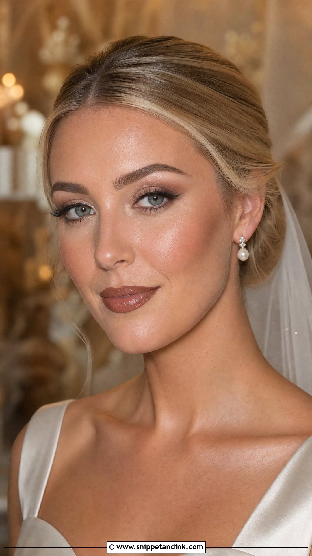 90s Brown Lip Bridal Makeup - Snippet and Ink - 20 90s Bridal Makeup Ideas