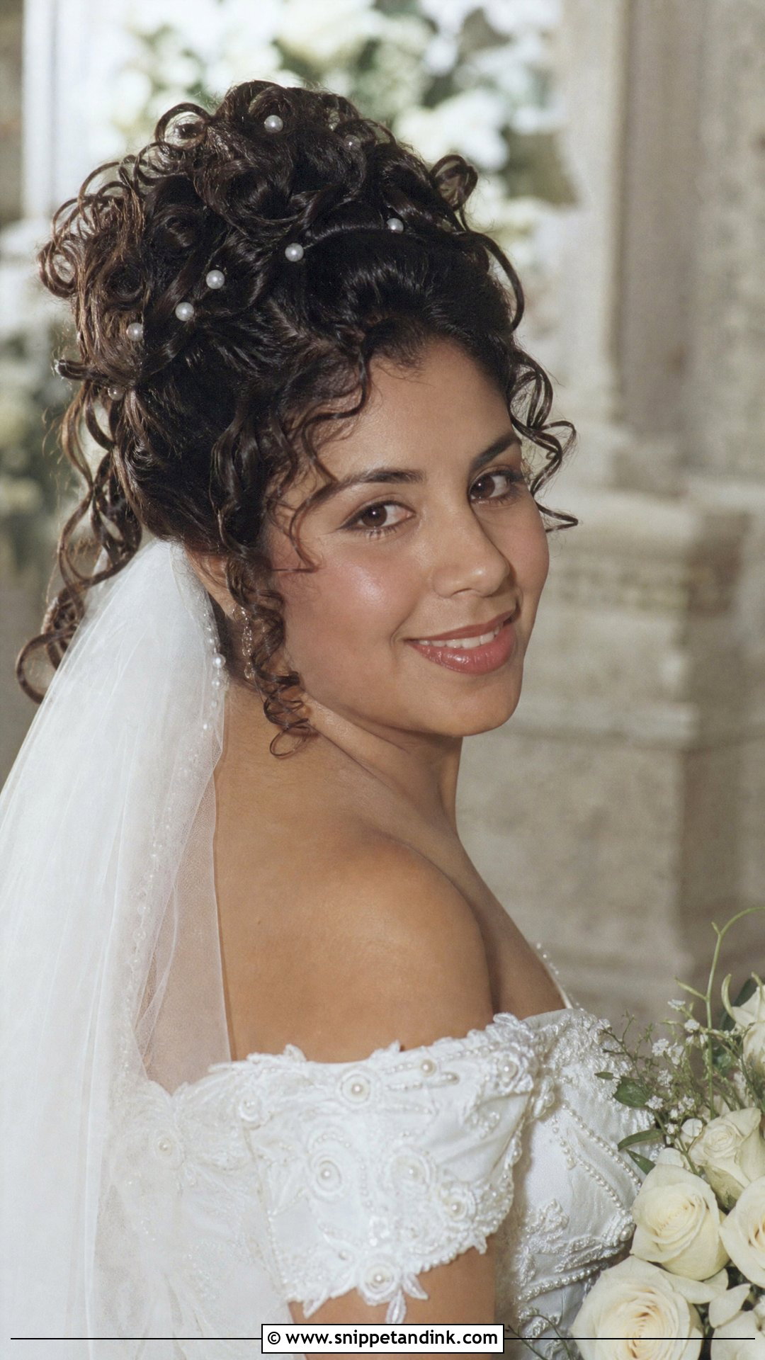 90s Curly Updo Wedding Hair - Snippet and Ink - 20 90s Wedding Hair Ideas