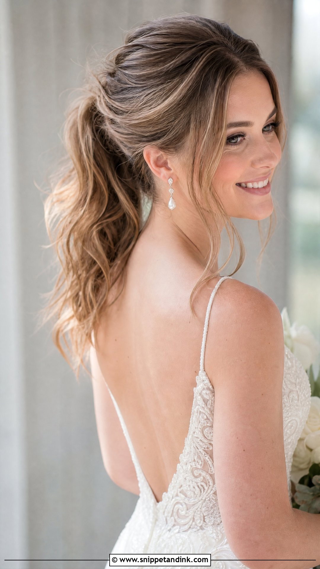 90s Loose Ponytail Wedding Hair - Snippet and Ink - 20 90s Wedding Hair Ideas