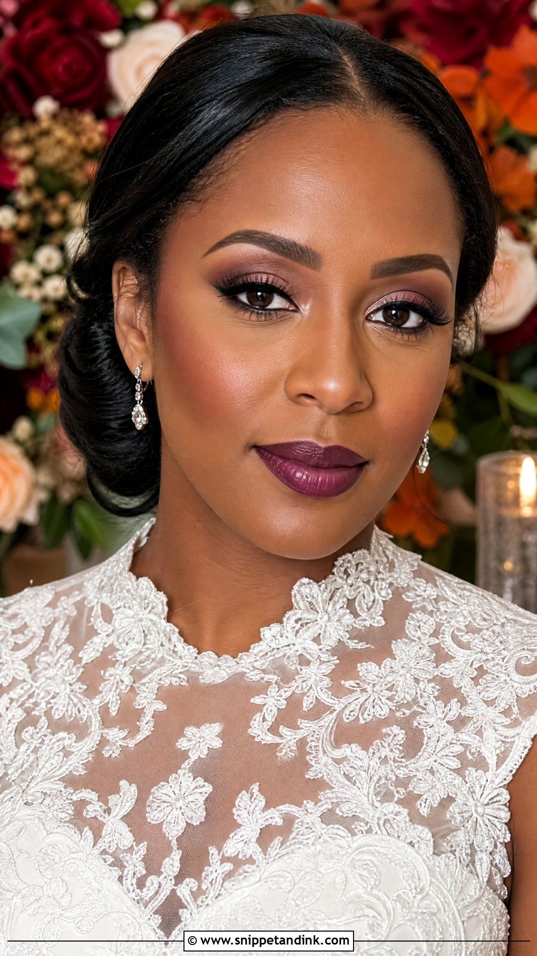 90s Plum Lip Wedding Makeup - Snippet and Ink - 20 90s Wedding Makeup Ideas