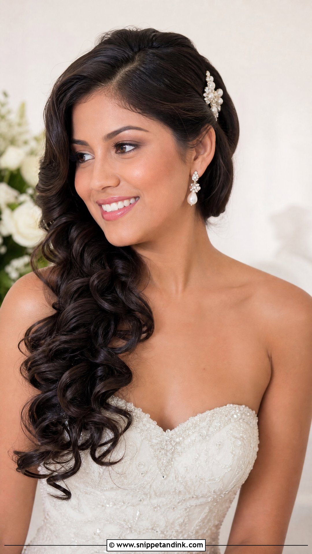 90s Side Swept Curls Wedding Hair - Snippet and Ink - 15 90s Wedding Hairstyles